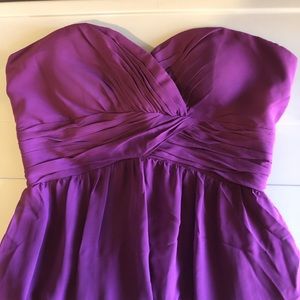 Long purple gown strapless sweetheart
